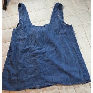 Loft Women's Outlet Tie Neck Denim Tank‎ Top Size Xsmall